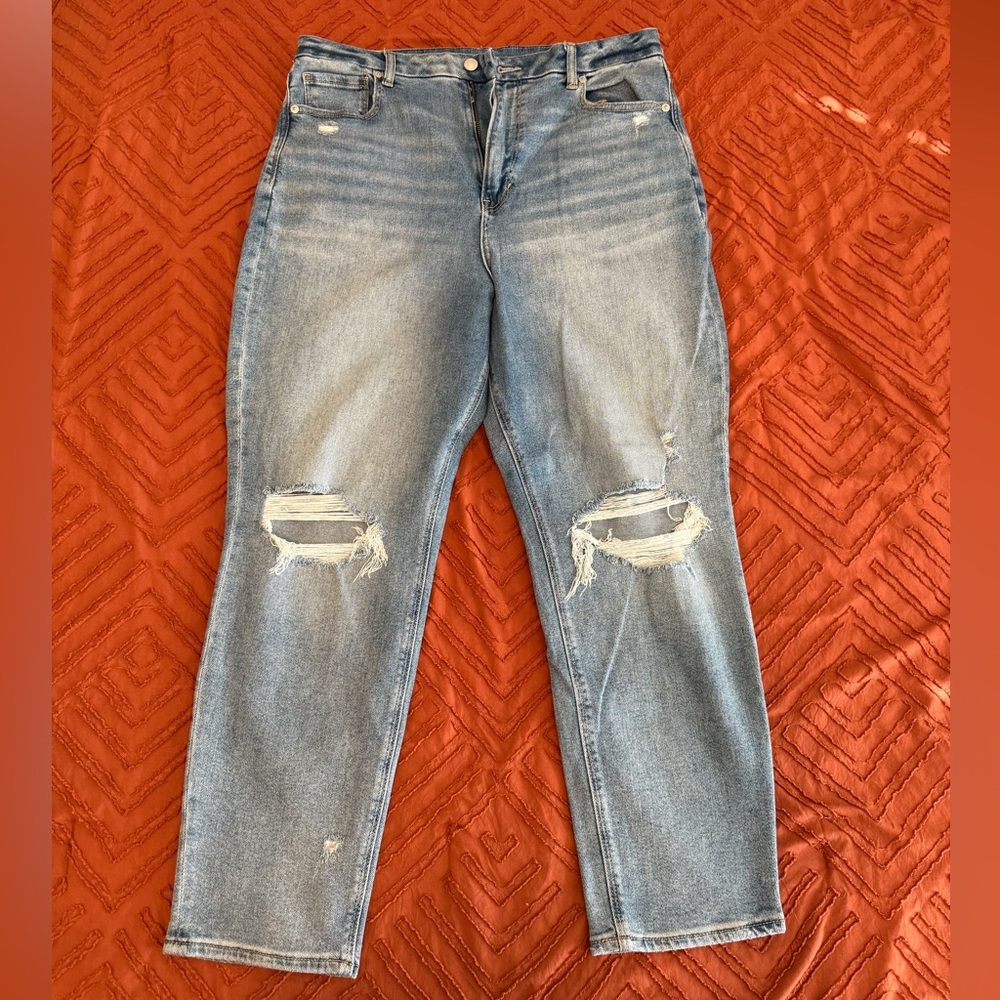 American Eagle Outfitters Blue Boyfriend Jeans Distressed